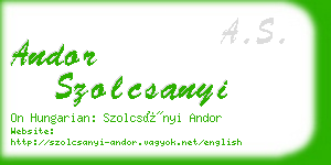 andor szolcsanyi business card